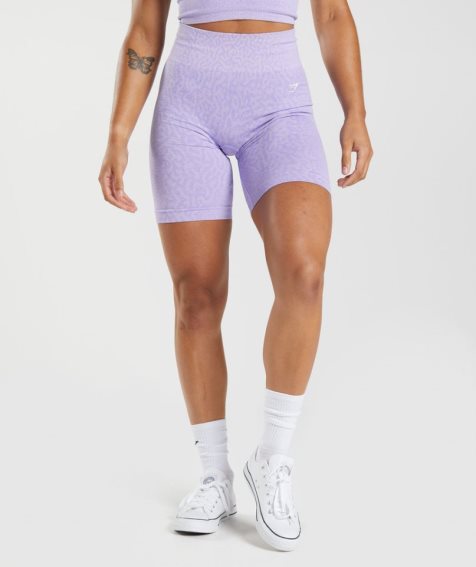 Women's Gymshark Adapt Animal Seamless Cycling Shorts Light Purple | NZ 5YOPLG